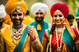 indiano nozze nel il città. ai-generato foto
