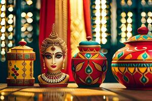 indiano Diwali decorazioni su Schermo. ai-generato foto