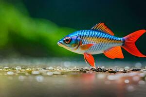 un' pesce con rosso, blu e arancia colori. ai-generato foto