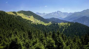 tacchino, rize, altopiano pokut, case storiche sull'altopiano e vista sulla natura foto