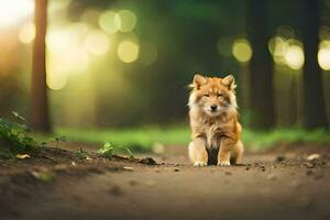 foto sfondo il foresta, cane, il foresta, il foresta, il foresta, il foresta,. ai-generato