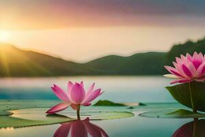 il loto fiore è un' simbolo di pace e armonia. ai-generato foto