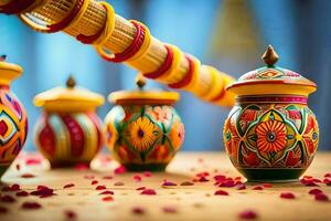 indiano Diwali decorazioni e decorazioni. ai-generato foto