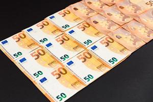 valuta euro dell'Unione europea, trama di 50 euro. foto