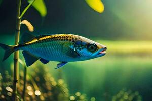 un' pesce è nuoto nel il acqua. ai-generato foto