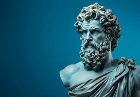 foto statua di il antico greco filosofo socrate nel Atene, Grecia. generativo ai