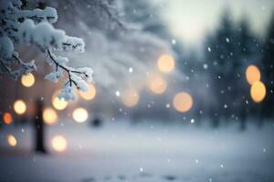 inverno bokeh sfondo. Natale e nuovo anno celebrazione. ai generativo foto