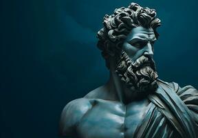 foto statua di il antico greco filosofo socrate nel Atene, Grecia. generativo ai