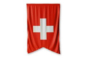 Svizzera bandiera e bianca sfondo. - Immagine. foto