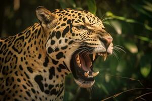 gratuito bellissimo e in via di estinzione americano giaguaro generativo ai foto