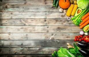 salutare cibo. assortimento di fresco biologico frutta e verdure. foto