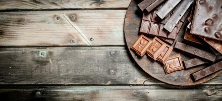 diverso tipi di cioccolato. foto