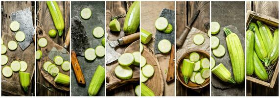 cibo collage di zucchine. foto