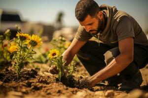 flora e fauna sforzarsi per sopravvivenza nel il volatile gaza striscia foto