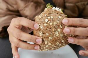 salutare totale pasto formaggio Sandwich con verdure foto