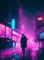 neon città strada foto