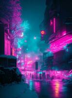 neon città strada foto