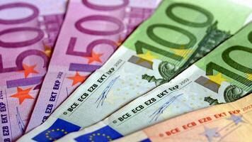 sfondo delle banconote in euro foto