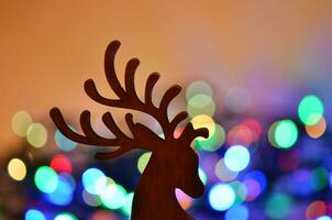 Natale sfondo con cervo silhouette. foto