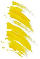 colpi di giallo acrilico dipingere su un' bianca sfondo foto