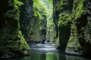 un' bellissimo canyon. ai generato foto