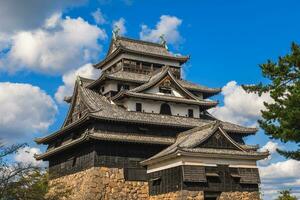 principale mantenere di matsue castello collocato nel matsue città, shimane, Giappone foto