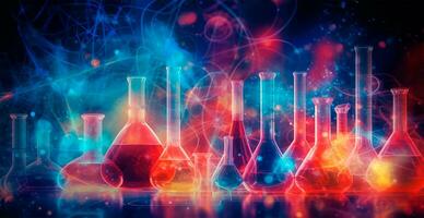 innovativo sfondo nel il campo di chimica, scienza e medicina - ai generato Immagine foto