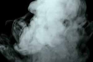 astratto polvere o Fumo isolato su nero sfondo foto