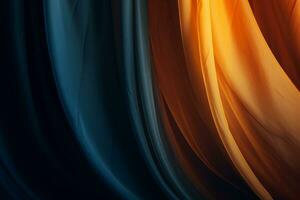 un astratto Immagine di un' blu e arancia tessuto generativo ai foto