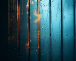 gocce di pioggia su il finestra di un' buio camera generativo ai foto