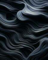 un' nero e bianca Immagine di onde su un' nero sfondo generativo ai foto