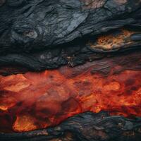 un' lava flusso con rosso e arancia colori generativo ai foto