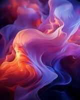 un astratto Immagine di un' colorato liquido fluente nel il aria generativo ai foto