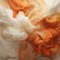 un astratto Immagine di arancia e bianca tessuto generativo ai foto