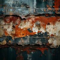 un vecchio arrugginito parete con peeling dipingere e peeling dipingere generativo ai foto