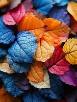 colorato autunno le foglie sfondo azione foto generativo ai