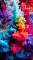 colorato inchiostro nel acqua astratto sfondo azione foto generativo ai