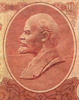 ritratto di lenin su una banconota russa vintage