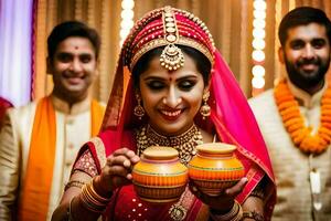 indiano nozze tradizioni e dogana. ai-generato foto
