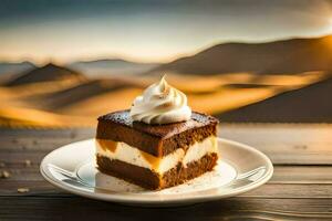 il migliore deserto nel il mondo è un' cioccolato torta. ai-generato foto