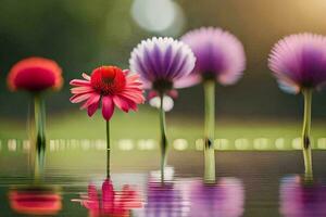 fiori nel il acqua, acqua, fiori, acqua, fiori, acqua, fiori, acqua. ai-generato foto