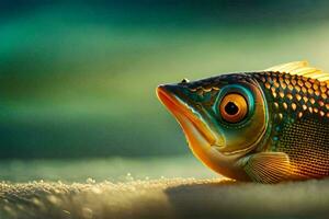 un' pesce con grande occhi e un' grande bocca. ai-generato foto