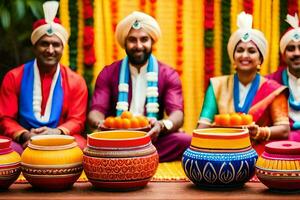 indiano nozze cerimonia nel il città. ai-generato foto