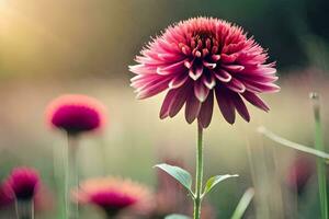 un' rosa fiore è nel il mezzo di un' campo. ai-generato foto