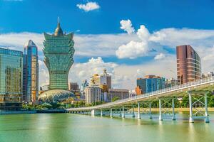 macao, centro città orizzonte, paesaggio urbano di Cina foto