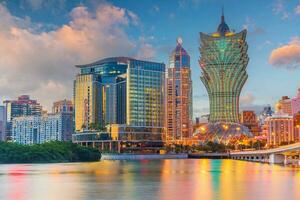 macao, centro città orizzonte, paesaggio urbano di Cina foto