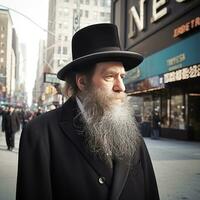 un' hasidico ebreo nel amsterdam generativo ai foto