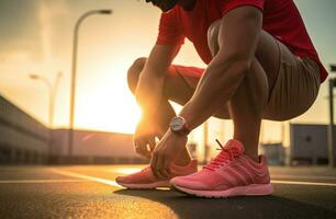 corridore uomo concorrenza scarpe da ginnastica jogging correre fitness atletico scarpa stile di vita formazione rosa sport gamba foto