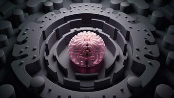 rosa tecnologia digitale artificiale moderno intelligenza concetto cervello astratto scienza neon foto