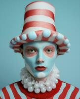 clown uomo fan nazione mimo viso rosso arte circo ritratto dipingere foto